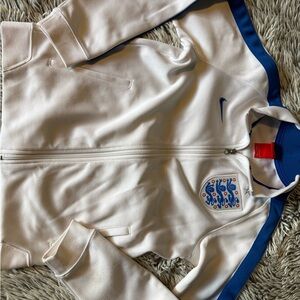Nike White Jacket with Blue Details